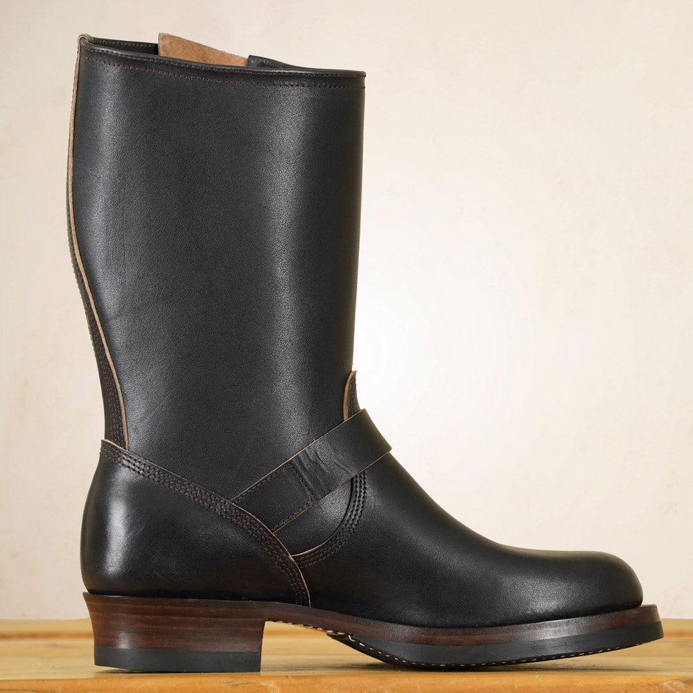 Double Helix Detonator 902 Engineer Boots - Black Horsebutt strip leather