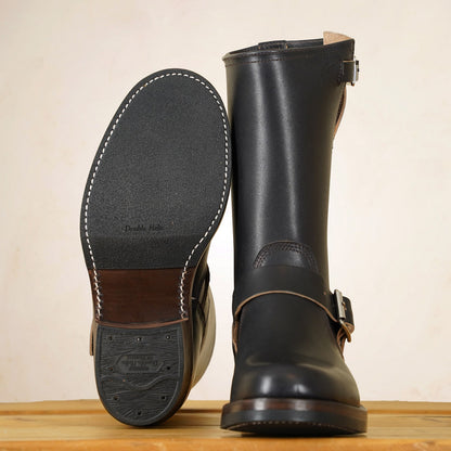 Double Helix Detonator 902 Engineer Boots - Black Horsebutt strip leather