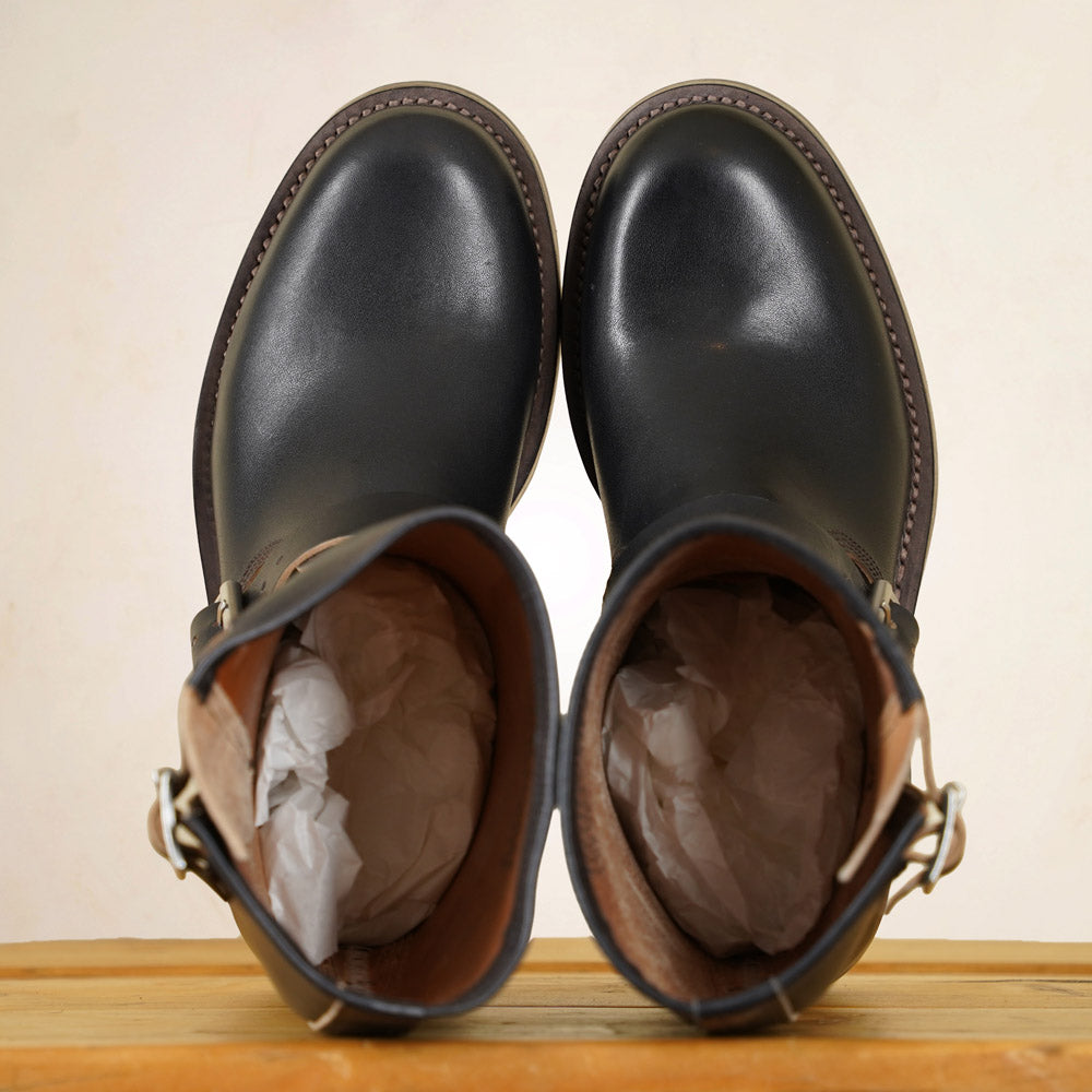 Double Helix Detonator 902 Engineer Boots - Black Horsebutt strip leather