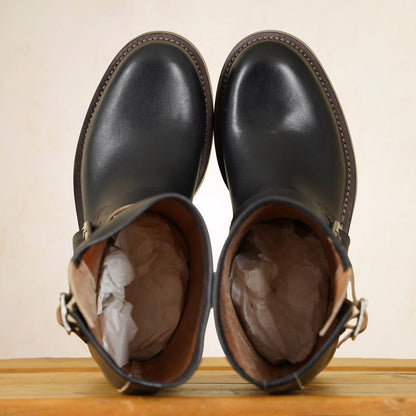 Double Helix Detonator 902 Engineer Boots - Black Horsebutt strip leather
