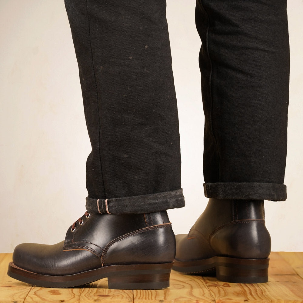 Matrix 5.7” Work Boots - Black Horsebutt strip leather