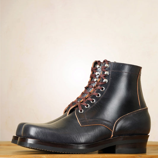 Matrix 5.7” Work Boots - Black Horsebutt strip leather