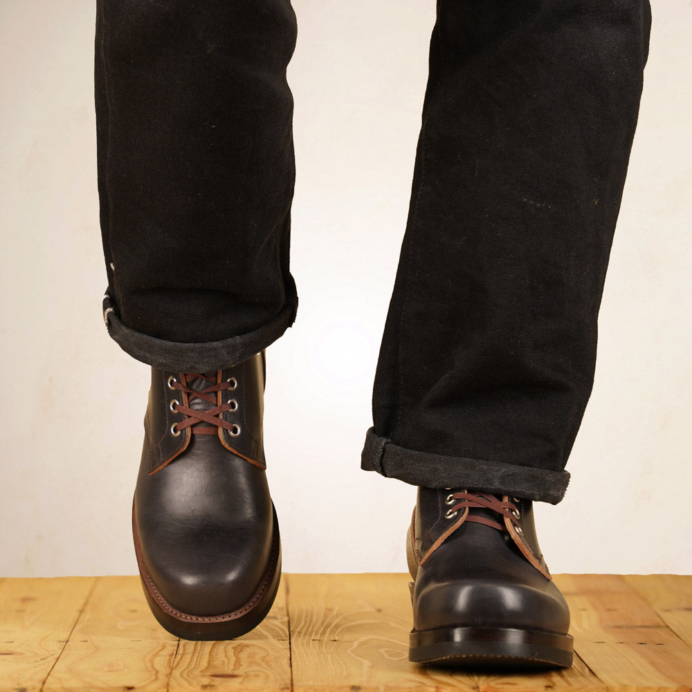 Matrix 5.7” Work Boots - Black Horsebutt strip leather