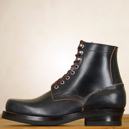 Matrix 5.7” Work Boots - Black Horsebutt strip leather