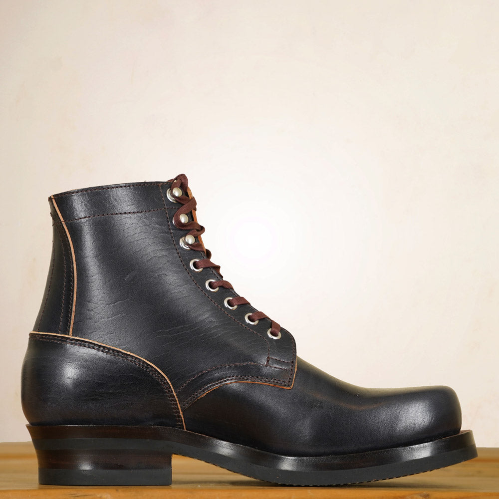 Matrix 5.7” Work Boots - Black Horsebutt strip leather