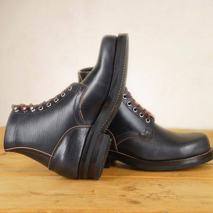 Matrix 5.7” Work Boots - Black Horsebutt strip leather