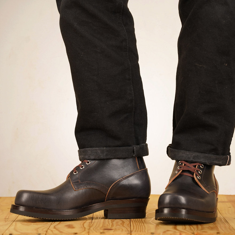 Matrix 5.7” Work Boots - Black Horsebutt strip leather