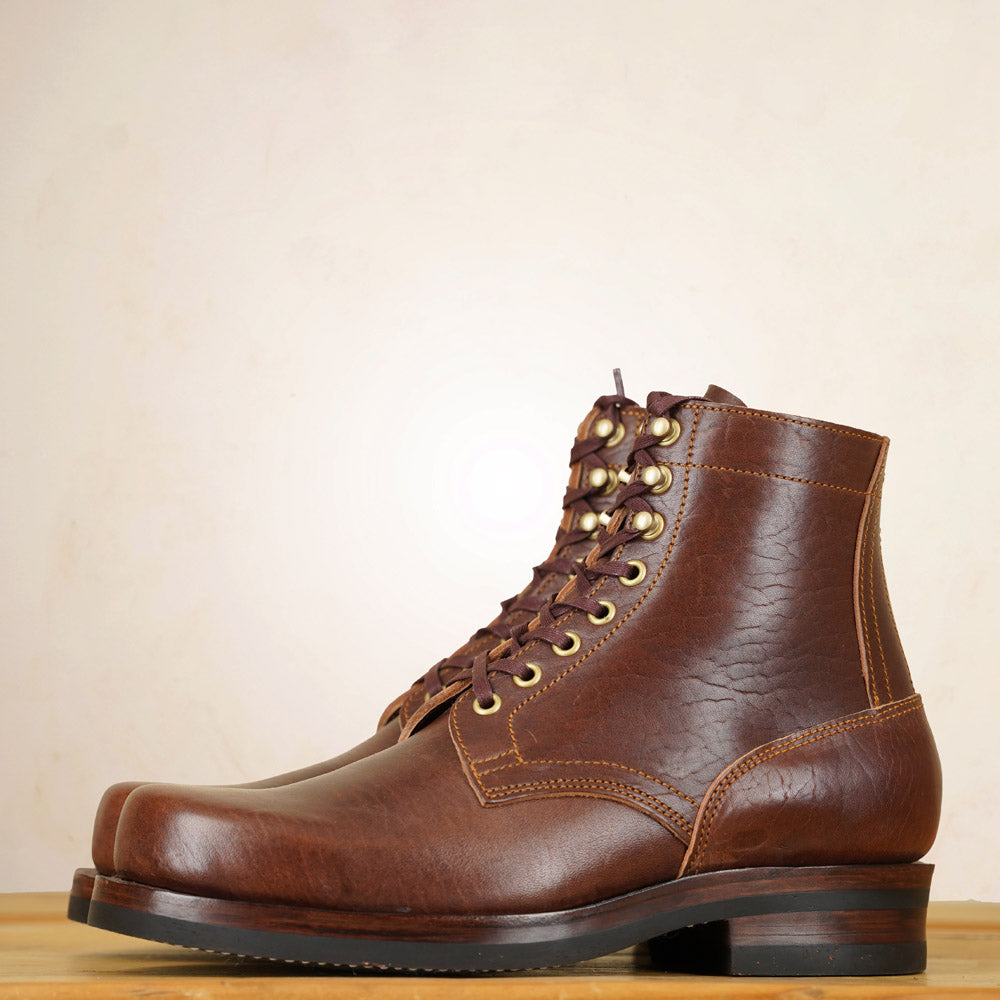 Matrix 5.7” Work Boots - Chocolate Horsebutt strip leather – East West ...