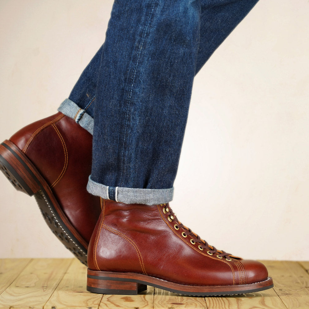 Double Helix Oil Pump Boots - Burgundy Horsehide