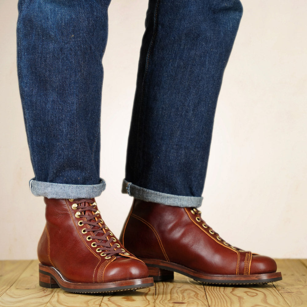 Double Helix Oil Pump Boots - Burgundy Horsehide
