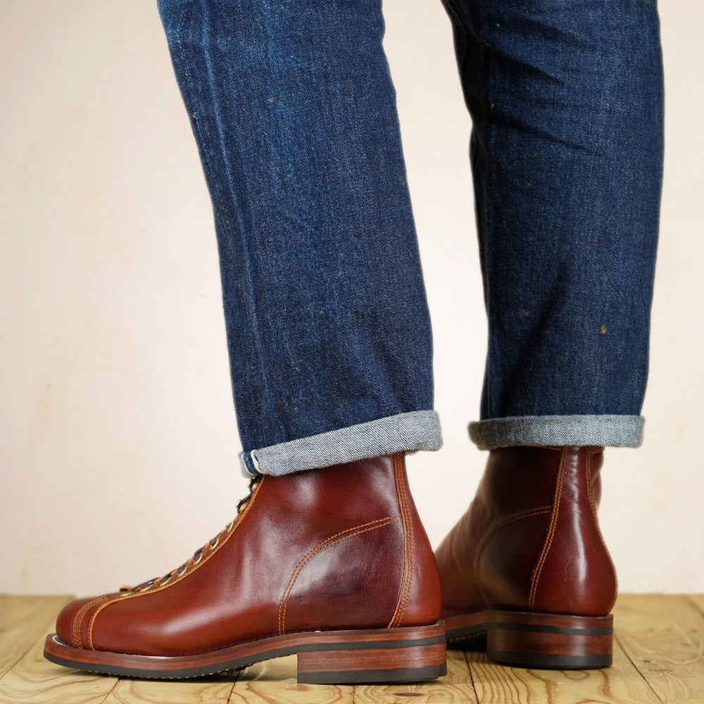 Double Helix Oil Pump Boots - Burgundy Horsehide