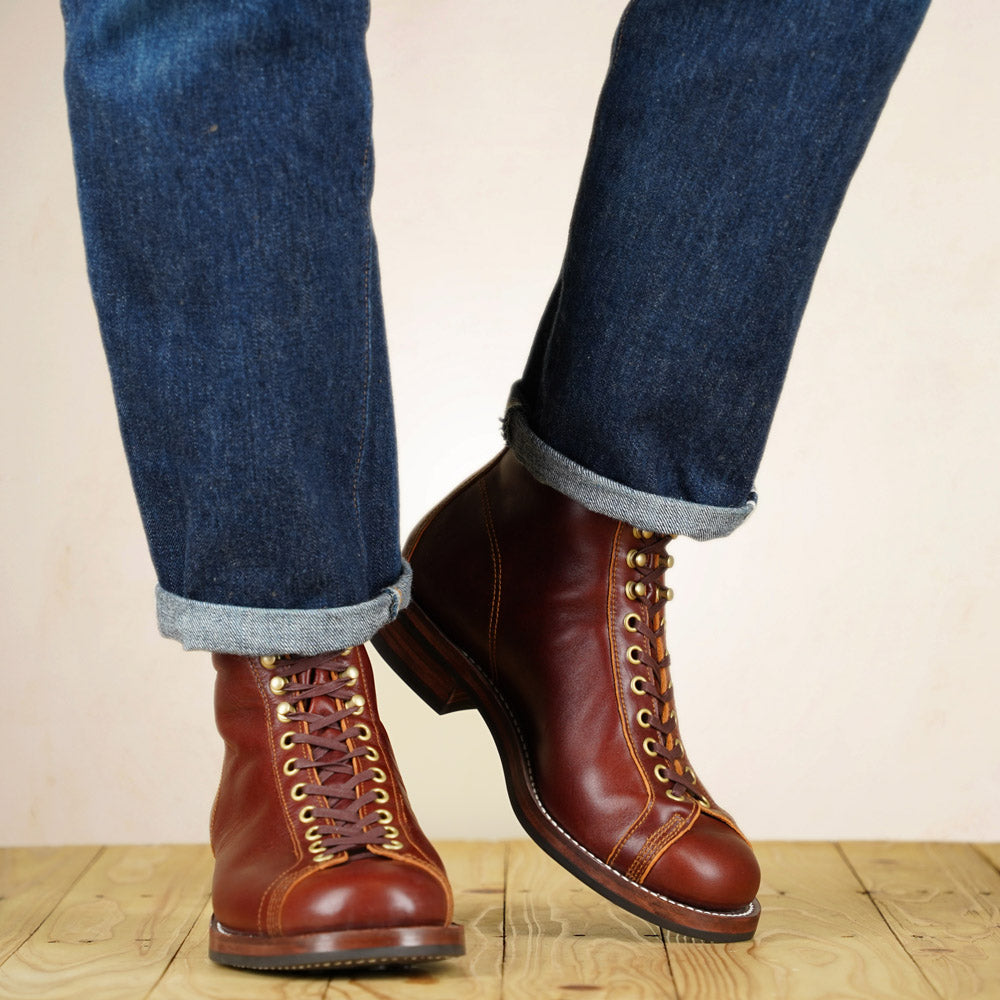 Double Helix Oil Pump Boots - Burgundy Horsehide