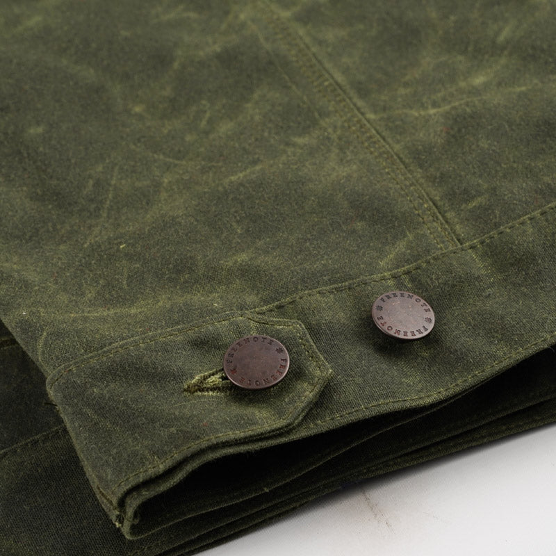 Freenote Cloth Riders Jacket Waxed Canvas Olive