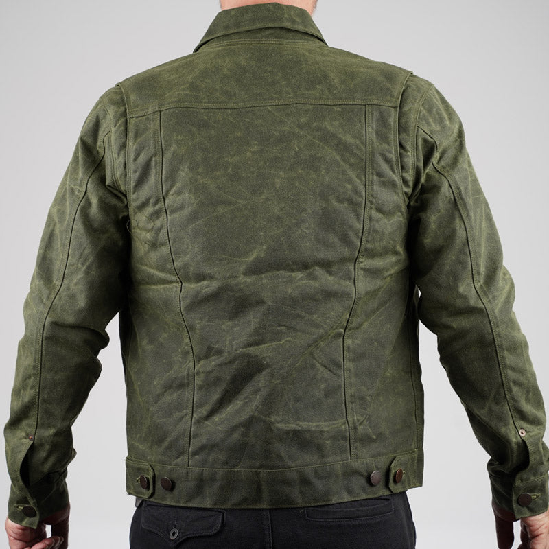 Freenote Cloth Riders Jacket Waxed Canvas Olive