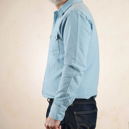 Freenote Cloth Modern Western Shirt - Clear Blue Chambray
