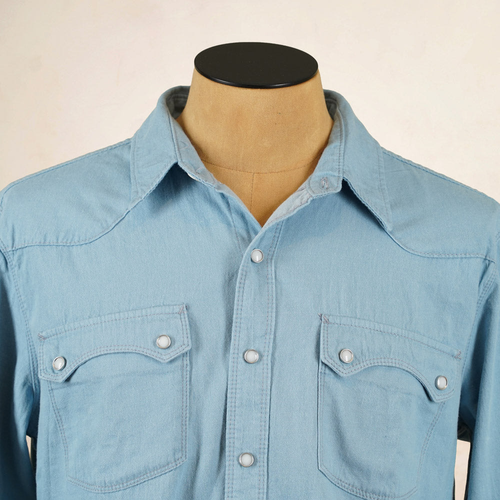 Freenote Cloth Modern Western Shirt - Clear Blue Chambray
