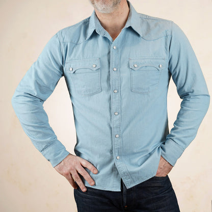 Freenote Cloth Modern Western Shirt - Clear Blue Chambray