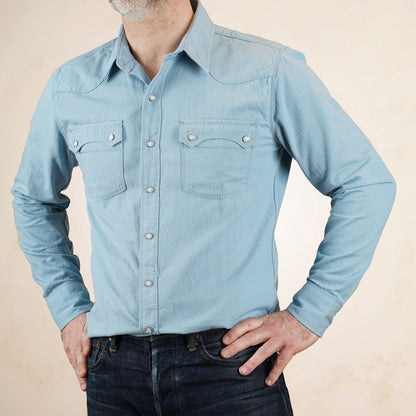 Freenote Cloth Modern Western Shirt - Clear Blue Chambray