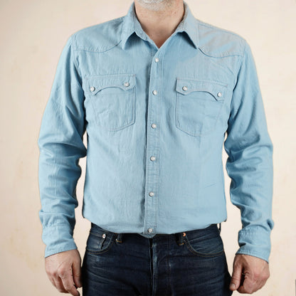 Freenote Cloth Modern Western Shirt - Clear Blue Chambray