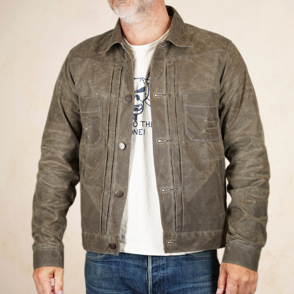 Freenote Cloth RJ-1 Riders Jacket - Oak Waxed Canvas