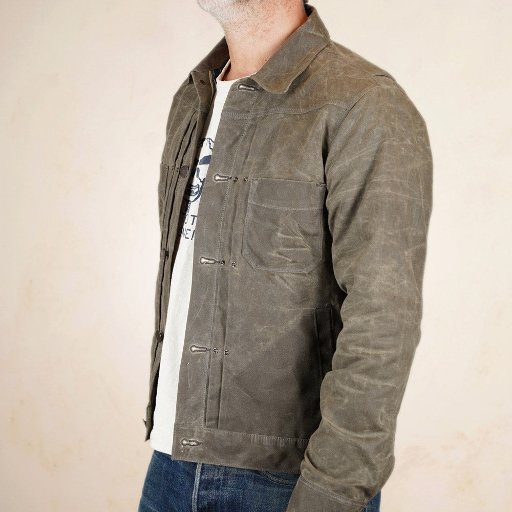 Freenote Cloth RJ-1 Riders Jacket - Oak Waxed Canvas