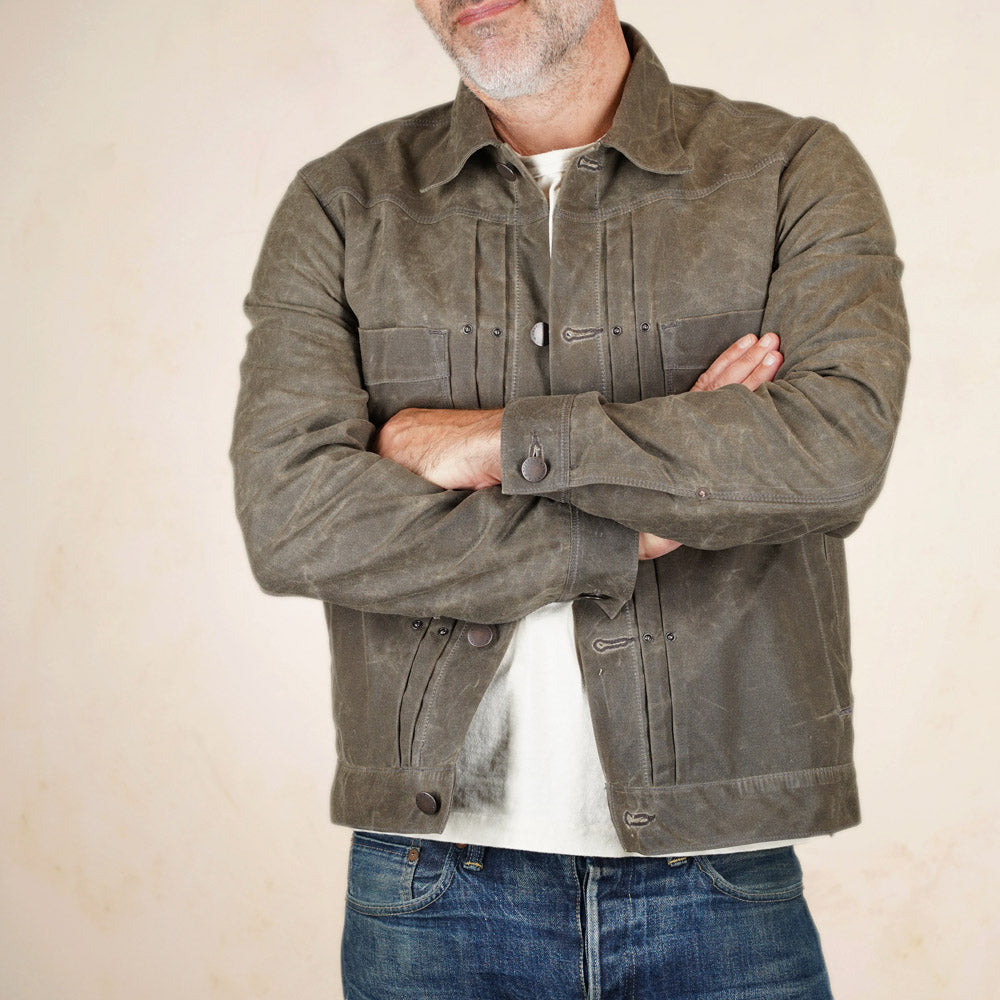 Freenote Cloth RJ-1 Riders Jacket - Oak Waxed Canvas