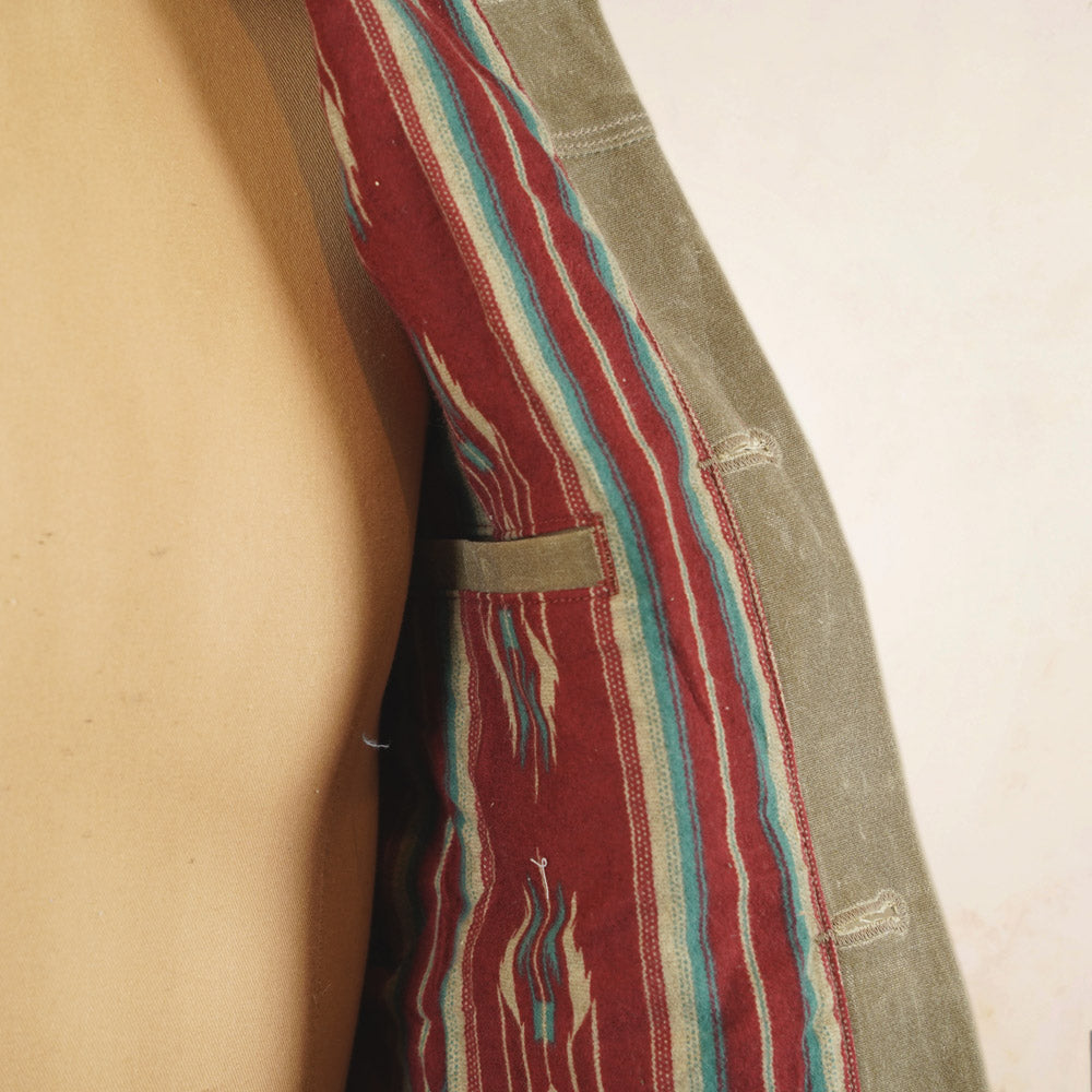 Freenote Cloth RJ-1 Riders Jacket (Red lining) - Tobacco Waxed Canvas