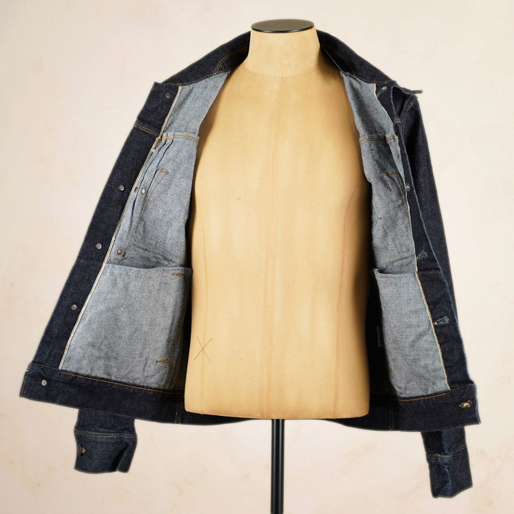 Freenote Cloth RJ-1 Riders Jacket - 15 Ounce Unsinged Rinsed Denim