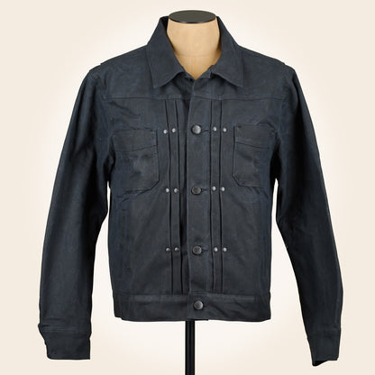 Freenote Cloth RJ-1 Riders Jacket - Heavy Black Canvas & Alpaca