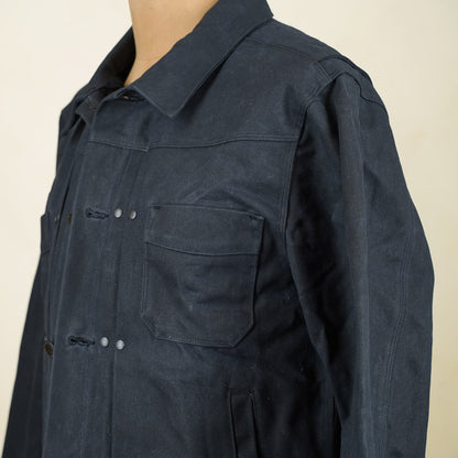Freenote Cloth RJ-1 Riders Jacket - Heavy Black Canvas & Alpaca