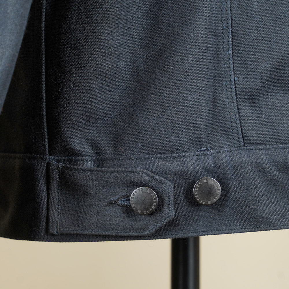 Freenote Cloth RJ-1 Riders Jacket - Heavy Black Canvas & Alpaca