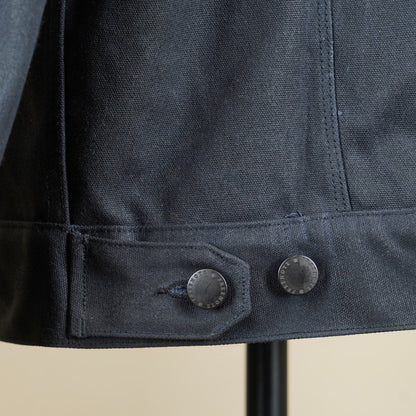 Freenote Cloth RJ-1 Riders Jacket - Heavy Black Canvas & Alpaca
