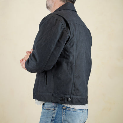 Freenote Cloth RJ-1 Riders Jacket - Heavy Black Canvas & Alpaca