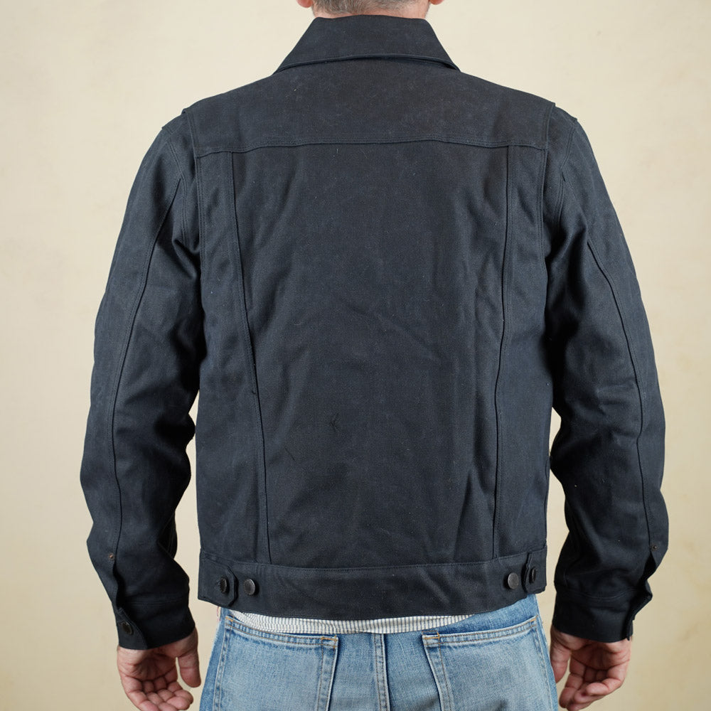 Freenote Cloth RJ-1 Riders Jacket - Heavy Black Canvas & Alpaca