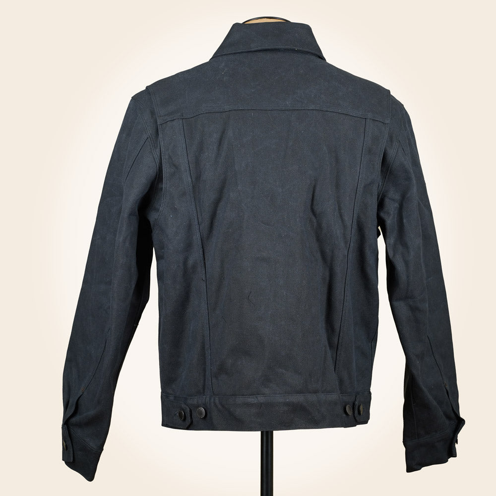 Freenote Cloth RJ-1 Riders Jacket - Heavy Black Canvas & Alpaca