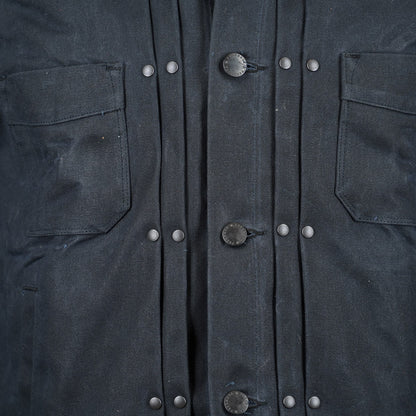 Freenote Cloth RJ-1 Riders Jacket - Heavy Black Canvas & Alpaca