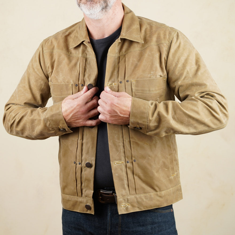 Freenote Cloth RJ-1 Riders Jacket - Tumbleweed Waxed Canvas