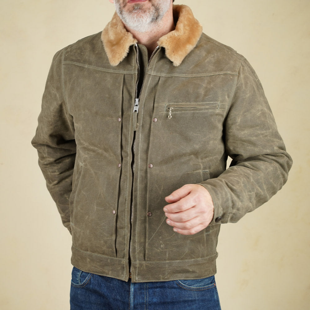 Freenote Cloth RJ-2 Jacket - 20z Waxed Canvas - Tobacco
