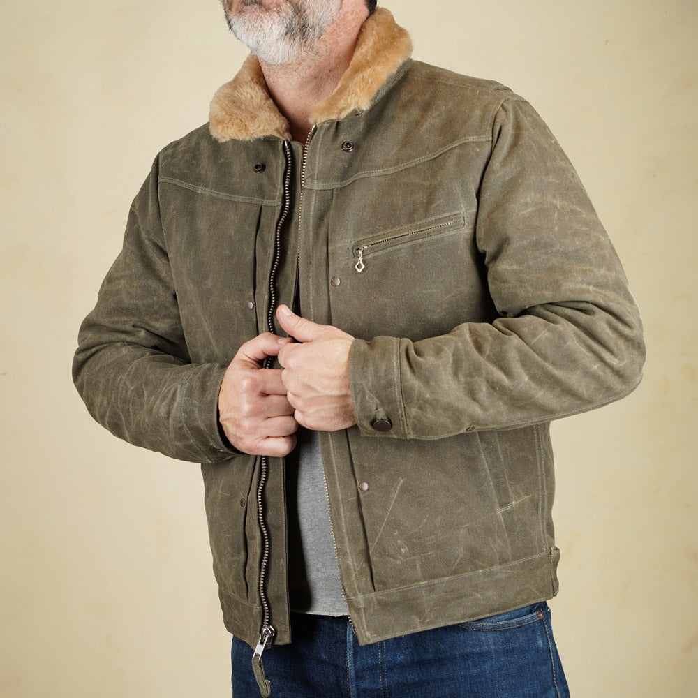 Freenote Cloth RJ-2 Jacket - 20z Waxed Canvas - Tobacco
