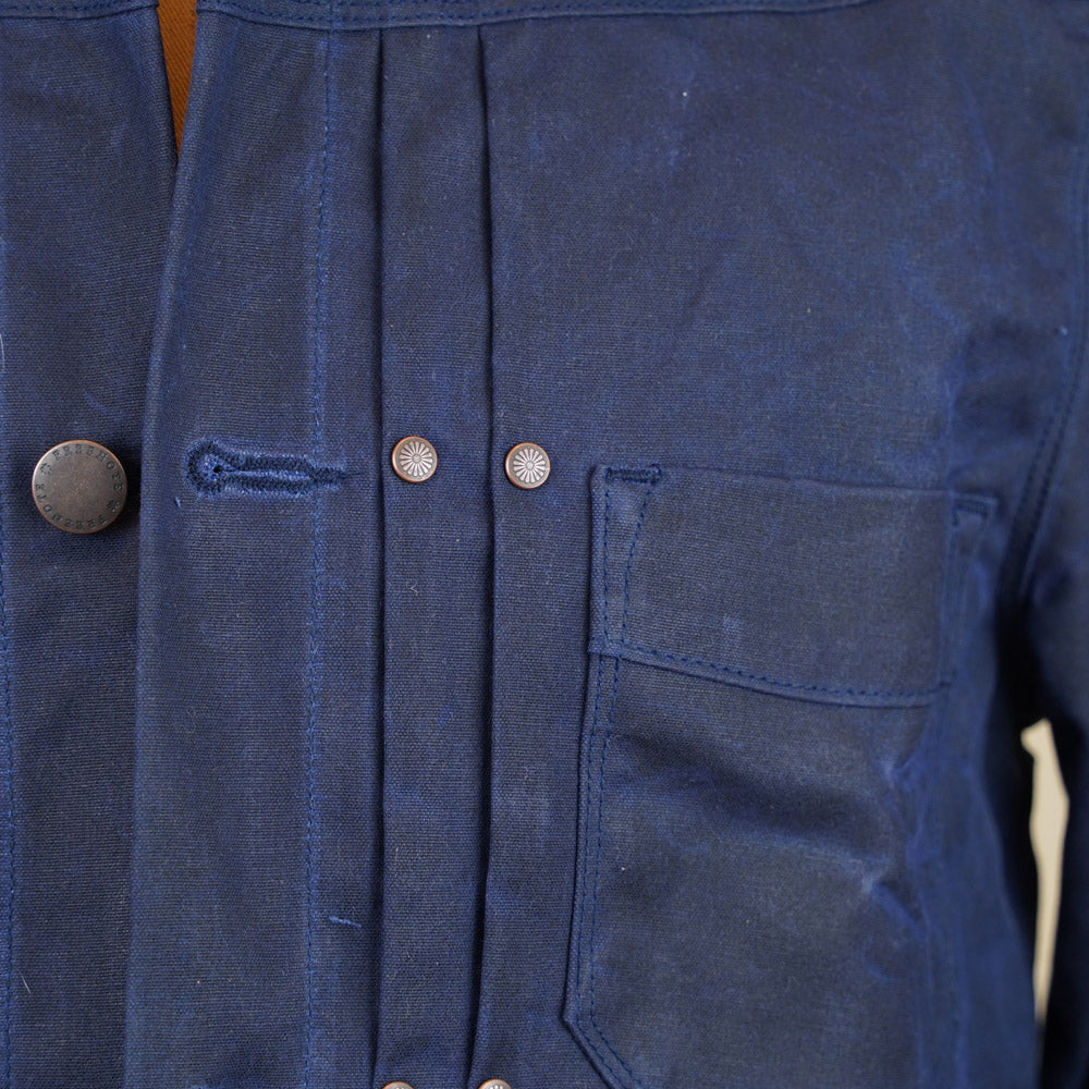 Freenote Cloth RJ-1 Riders Jacket - Navy Waxed Canvas