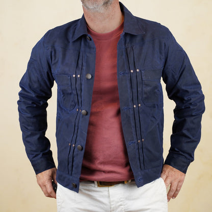 Freenote Cloth RJ-1 Riders Jacket - Navy Waxed Canvas