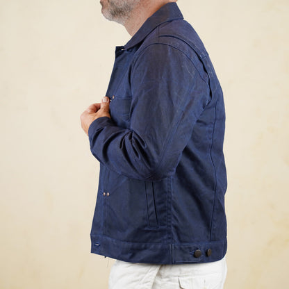 Freenote Cloth RJ-1 Riders Jacket - Navy Waxed Canvas