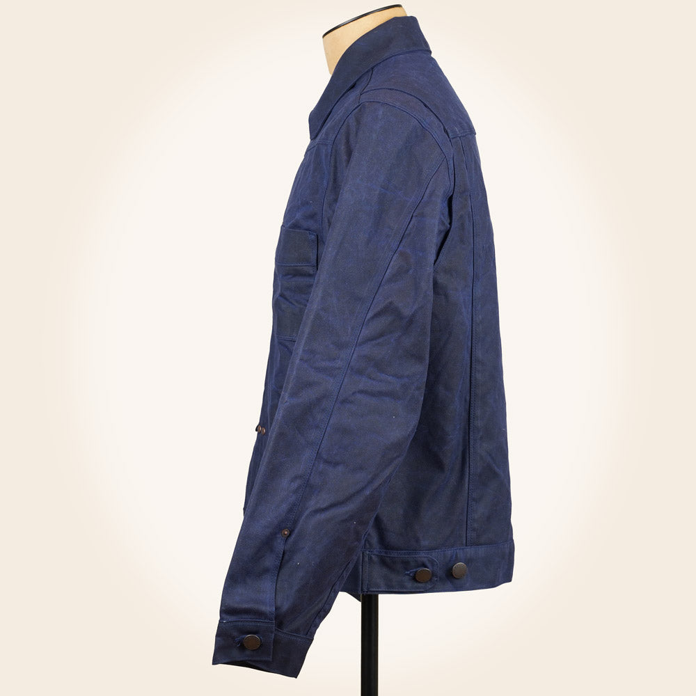 Freenote Cloth RJ-1 Riders Jacket - Navy Waxed Canvas