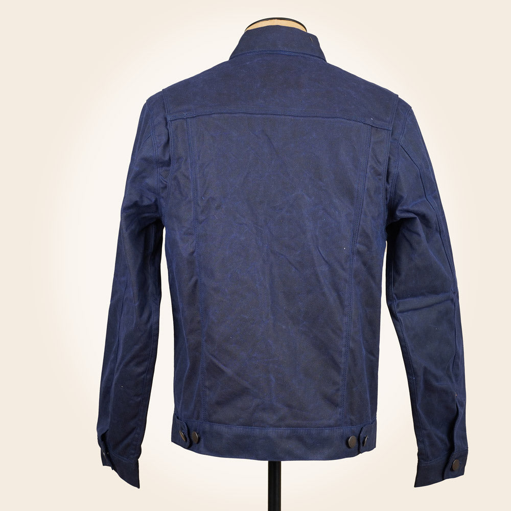 Freenote Cloth RJ-1 Riders Jacket - Navy Waxed Canvas