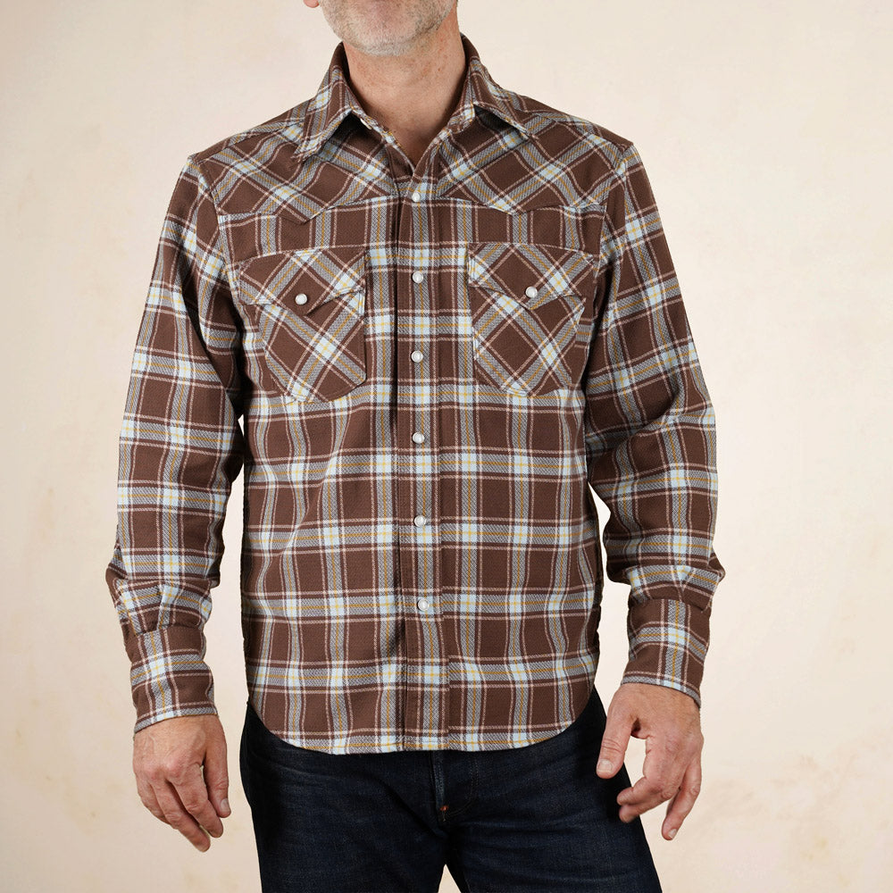 Freenote Cloth Western Scout Shirt - Brown Plaid