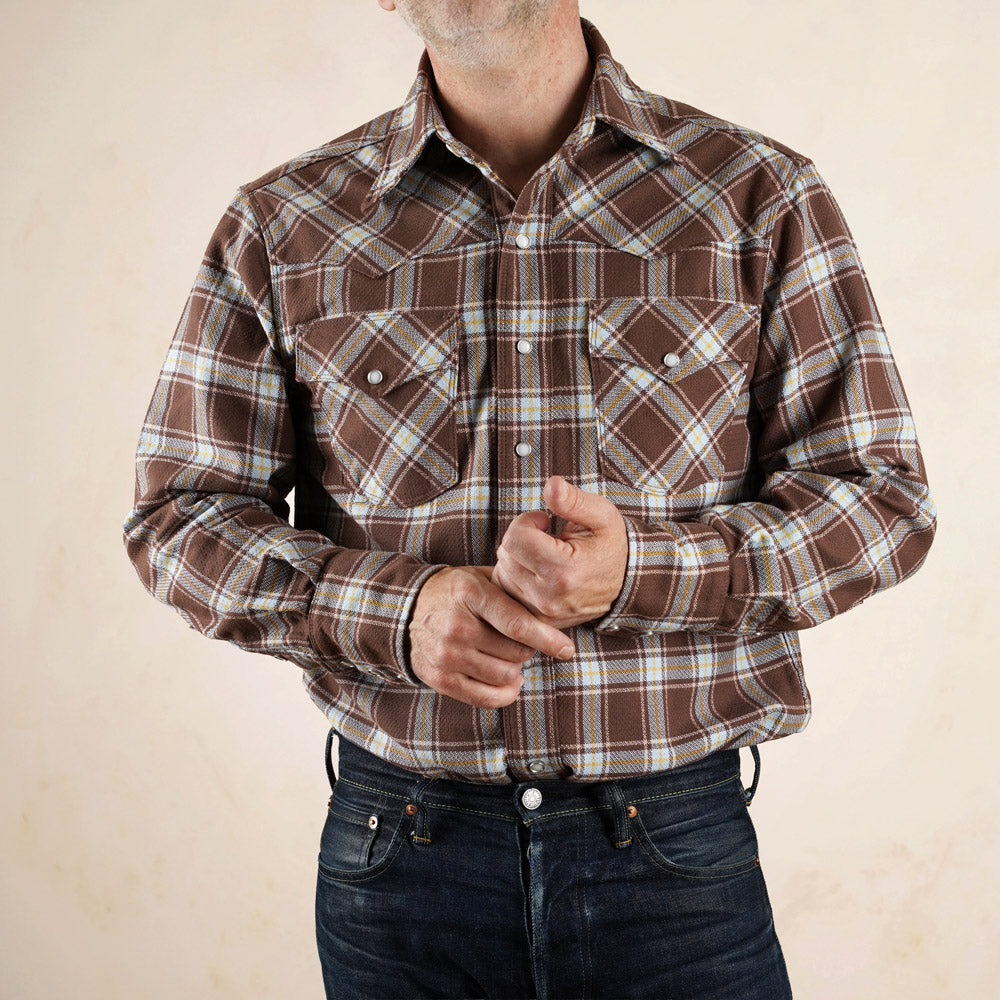 Freenote Cloth Western Scout Shirt - Brown Plaid