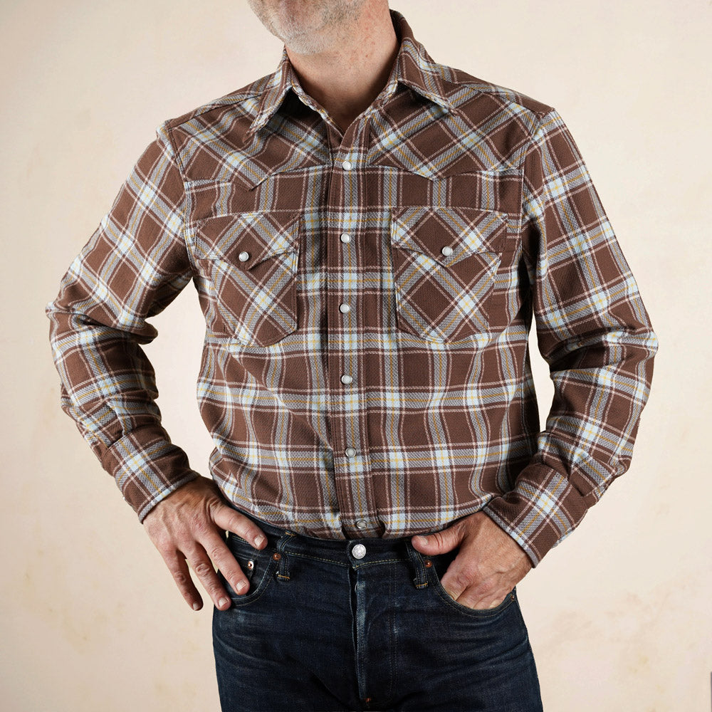 Freenote Cloth Western Scout Shirt - Brown Plaid