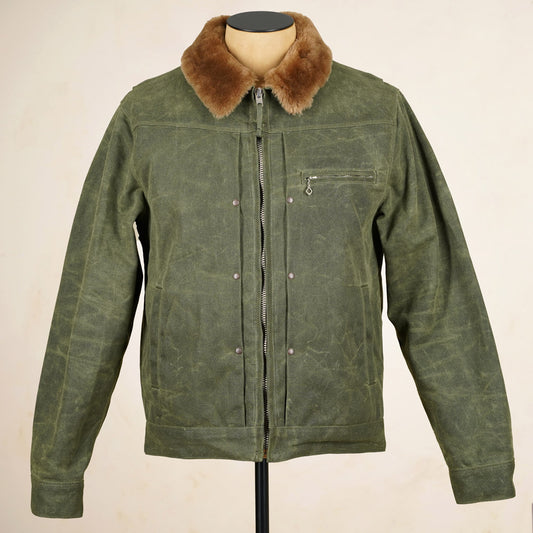 Freenote Cloth RJ-2 Jacket - 20z Waxed Canvas - Olive