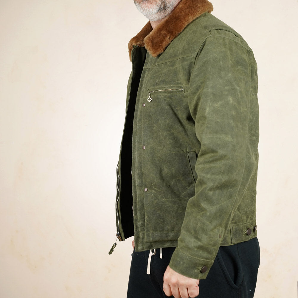 Freenote Cloth RJ-2 Jacket - 20z Waxed Canvas - Olive