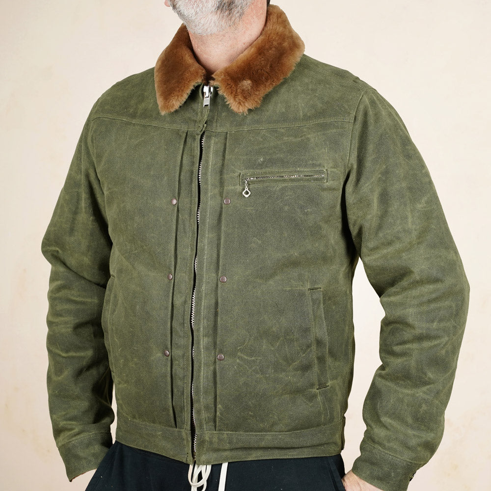 Freenote Cloth RJ-2 Jacket - 20z Waxed Canvas - Olive